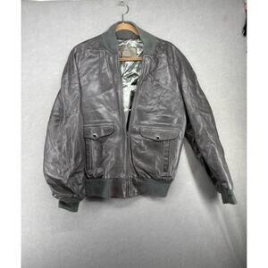 Vintage William Barry Jacket Size 38 Brown 70s‎ Leather Flight Bomber USA Made